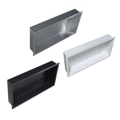 Niche murale de douche, étagère encastrable douche acier inox - 60x30x10cm - BS603010 Blanc