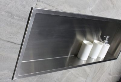Niche murale de douche, étagère encastrable douche acier inox - 90x30x10cm - BS903010 Acier brossé
