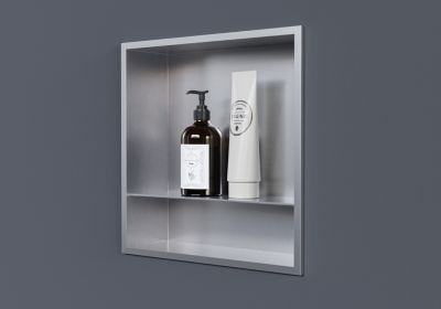 Étagère Encastrée Kristinehamn à 3 Niveaux Acier Inoxydable 92 X 32 X 10 Cm Noir Mat [neu.haus