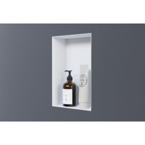 Niche murale de douche, étagère encastrable douche acier inox sans cadre, 30x20x10cm, NT203010X Blanc