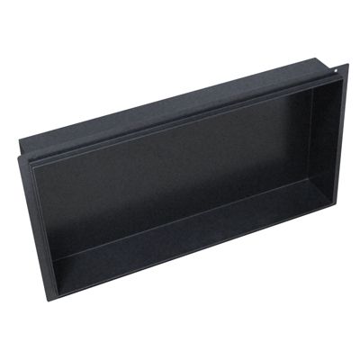 Niche murale de douche, étagère encastrable douche acier inox, sans rebord, 60x30x10cm, BS603010 Noir