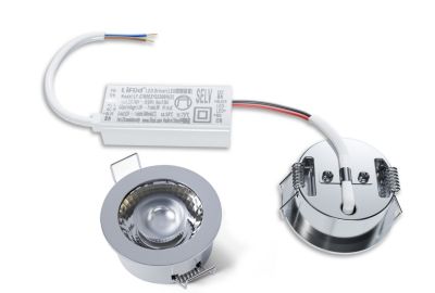 Niche murale douche acier inox + 2 Spots LED, étagère douche encastrable - 30x60x10cm (HxLxP) - Blanc, 2x Spot Chrome