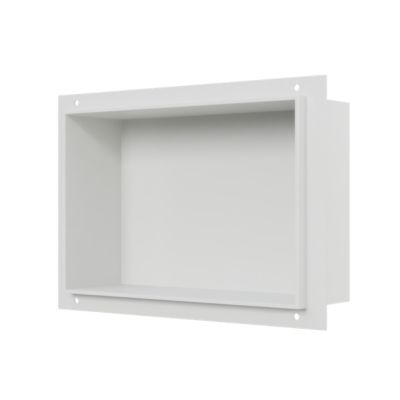 Niche murale douche acier inoxydable, étagère rangement douche salle de bain encastrable sans cadre BS203010 - 20x30x10cm - Blanc