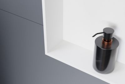 Niche murale douche fonte minérale, étagère rangement douche salle de bain encastrable - EG3013 - 30x90x13cm, Sans Spot LED