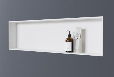 Niche murale douche fonte minérale, étagère Rangement encastrable, EG2510, 25x90x10cm, Sans Spot LED