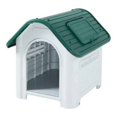 Niche pour chien Bello 87 x 72 x 75 cm blanc vert en.casa
