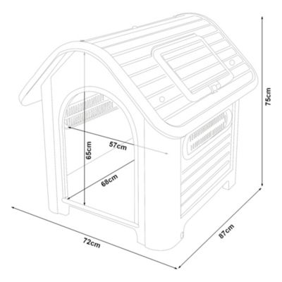 Niche pour chien Bello 87 x 72 x 75 cm blanc vert en.casa