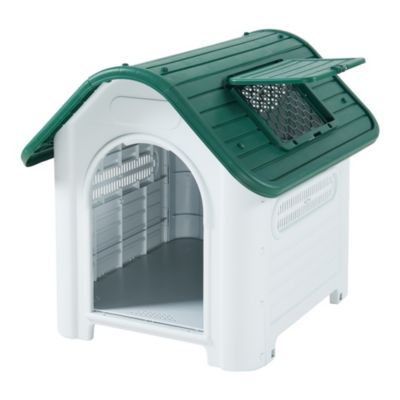 Niche pour chien Bello 87 x 72 x 75 cm blanc vert en.casa