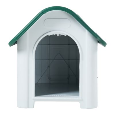 Niche pour chien Bello 87 x 72 x 75 cm blanc vert en.casa