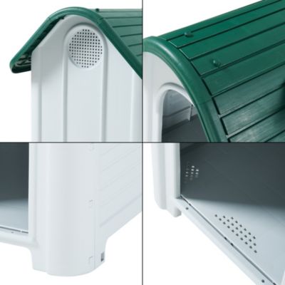 Niche pour chien Bello 87 x 72 x 75 cm blanc vert en.casa