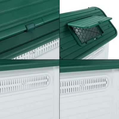 Niche pour chien Bello 87 x 72 x 75 cm blanc vert en.casa