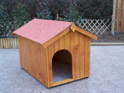 Niche pour chien en bois 0,96 m² avec toit bitumé et plancher Habrita