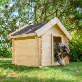 Niche pour Chien Exterieur en Bois - 76 x 99 x H80 cm - TIMBELA M401-1