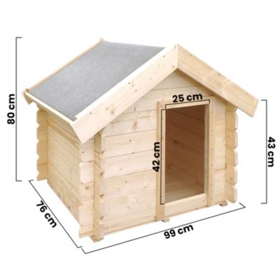 Niche pour Chien Exterieur en Bois - 76 x 99 x H80 cm - TIMBELA M401-1