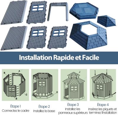 Niche pour Chien Exterieur/Interieur en Style Grange, 76 x 90 x 96 cm, pour Les Chiens de Petite et Moyenne Taille