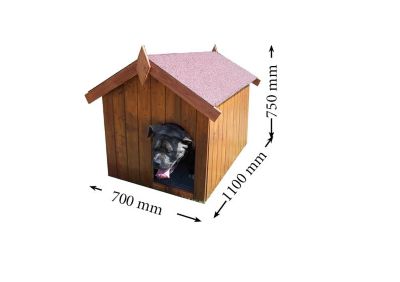 Niche pour petit chien 0,77m² en bois avec toit bitumé et plancher Habrita