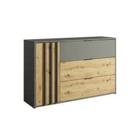 Nicosie - commode - bois et gris - 125 cm - Best Mobilier