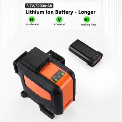 Niveau Laser à Batterie 18 V 12 Lignes 3D Horizontal Vertical Vert Luxmetre Autonivelant 89820077
