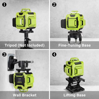 Niveau Laser 360° Vert - 16 Lignes, 4×360°, Autonivelant