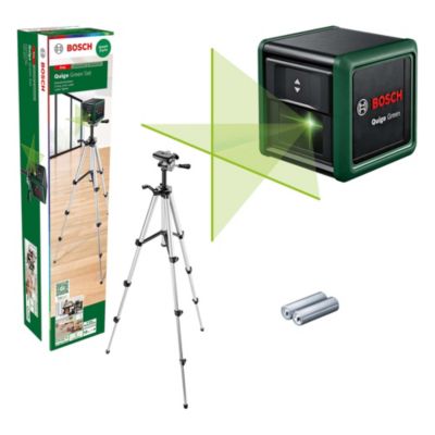 Niveau laser à lignes vertes Quigo Green Bosch haute Visibilité et Précision 0,6 mm/m avec trépied