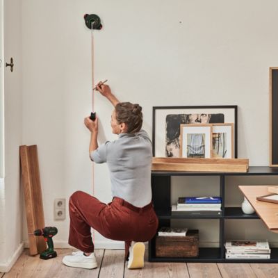 Niveau laser avec mètre ruban (2m) intégré Bosch Atino laser ligne 2,2 m, faisceau rouge, laser classe 2
