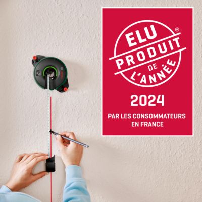 Niveau laser avec mètre ruban (2m) intégré Bosch Atino laser ligne 2,2 m, faisceau rouge, laser classe 2