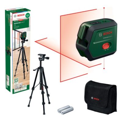 Niveau Laser Bosch UniversalLevel 2 Haute Précision 0,5 mm/m et Portée 12 m avec Trépied