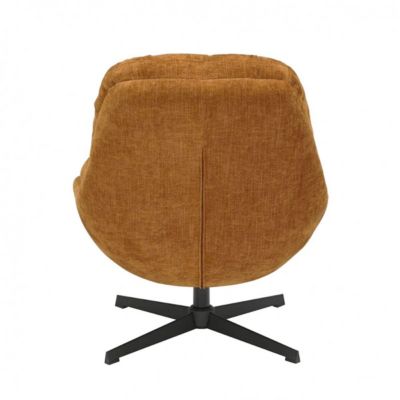 NOAM - Fauteuil Pivotant En Tissu Polyester Jaune moutarde