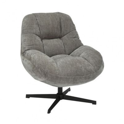 NOAM - Fauteuil Pivotant En Tissu Polyester Taupe