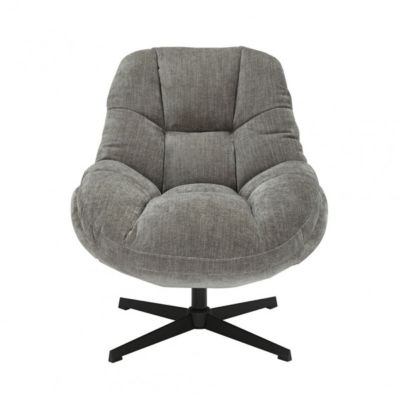 NOAM - Fauteuil Pivotant En Tissu Polyester Taupe