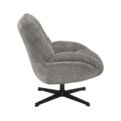 NOAM - Fauteuil Pivotant En Tissu Polyester Taupe