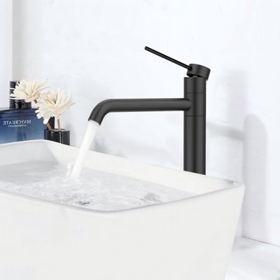 Robinet Salle De Bain Noir DETBOM - Mitigeur Haut Vasque Acier Inoxydable, Lot De 2