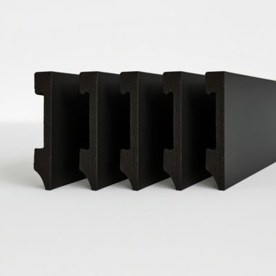 NORDLINGER PRO Plinthe plastique noire 12 cm x 240 cm - Lot de 5