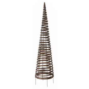 Nortene Structure en métal habillée d'osier naturel tressé "Pyramid" - 0,30 x 1,30 m