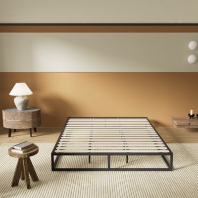 November Sleep Lit 140 x 190 cm - Cadre en acier - Lattes en bois