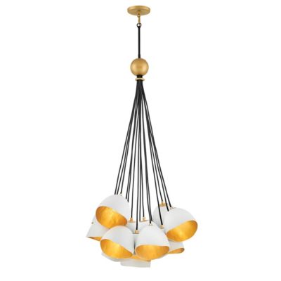 Nula Lisa McDennon par Hinkley Suspension 15 Lumières Shell Blanc, Or Luxe