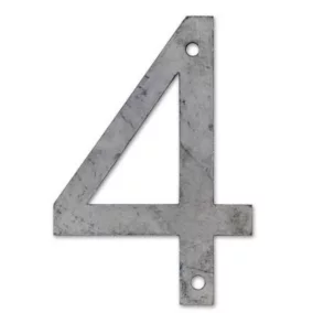 Numéro à peindre "4" police arial acier H.6 cm