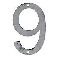 Numéro à peindre "9" police arial acier H.6 cm