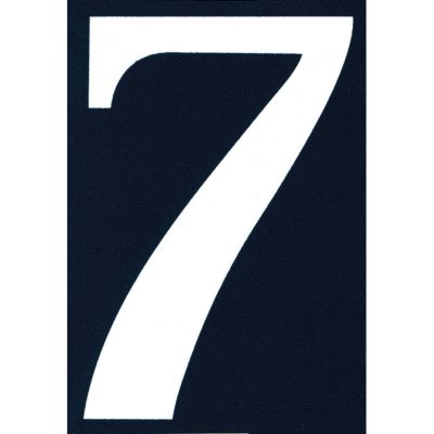 Numéro de rue autocollant imprimé "7" en polychlorure de vinyle (PVC) Chapuis l.75 x H.110 mm