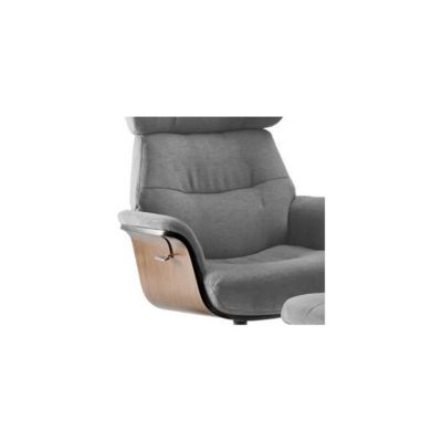OBANOS - Fauteuil Inclinable + Repose-Pieds Gris