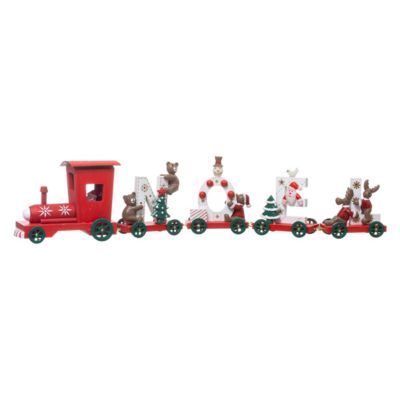 Objet bois train 4 wagons noël - feeric lights & christmas