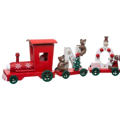Objet bois train 4 wagons noël - feeric lights & christmas