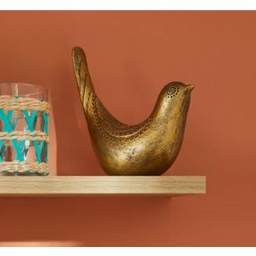 Objet déco statuette oiseau résine doré H.17cm Atmosphera Créateur D'Intérieur