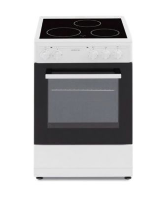 OCEANIC Cuisiniere vitrocéramique 50 x50 - four convection naturelle - four 48L - blanc