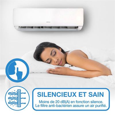OGAWA - Climatiseur réversible fixe - Mono split - 3600W - 12000 BTU - 40 m2 - Gaz R32 - 4D Airflow - Golden Fin - Wifi