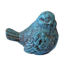 Oiseau bleu céramique 10x8x8cm