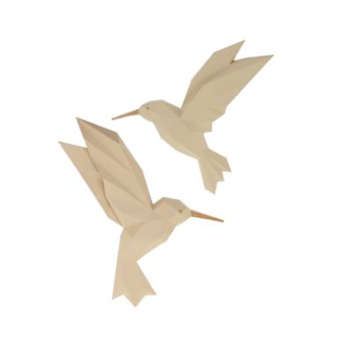 Oiseau décoratif mural design origami 17 x 26/19 x 22cm Emdedesign - lot de 2