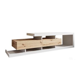 Olga - meuble TV - bois et blanc - 198 cm - style scandinave - Best Mobilier