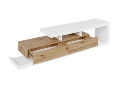 Olga - meuble TV - bois et blanc - 198 cm - style scandinave - Best Mobilier