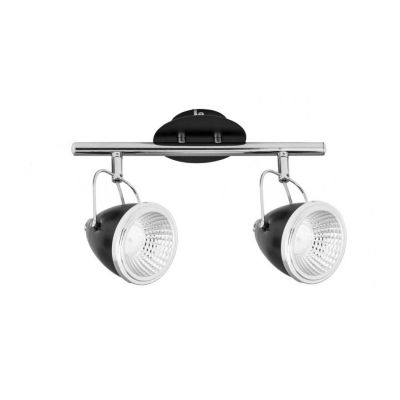 Oliver Plafonnier Incl. 2xGU10 LED 5,5W Métal Chromé/Métal Noir